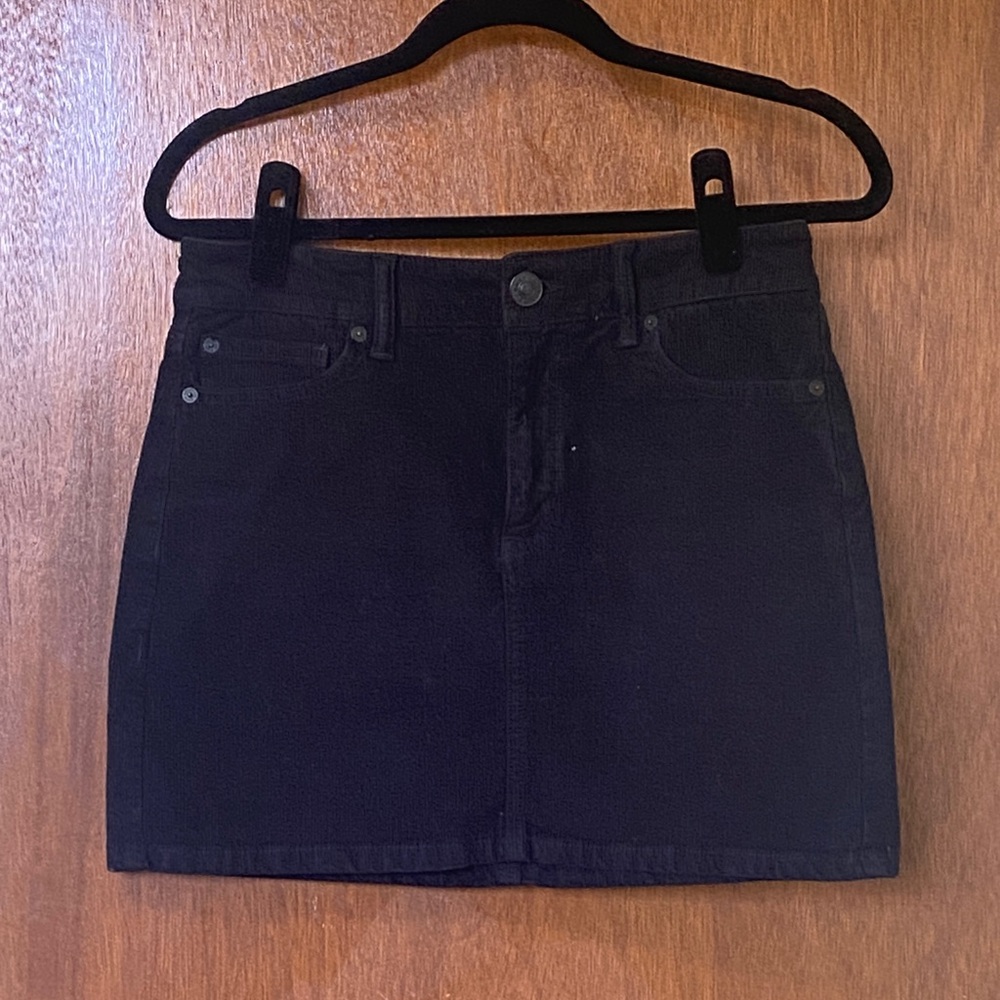 Black Corduroy Skirt - Women